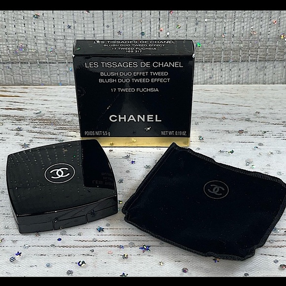 Chanel Les Tissages De Chanel Blush Duo Tweed Effect, 17 Tweed Fuchsia NIB RARE - Picture 5 of 10